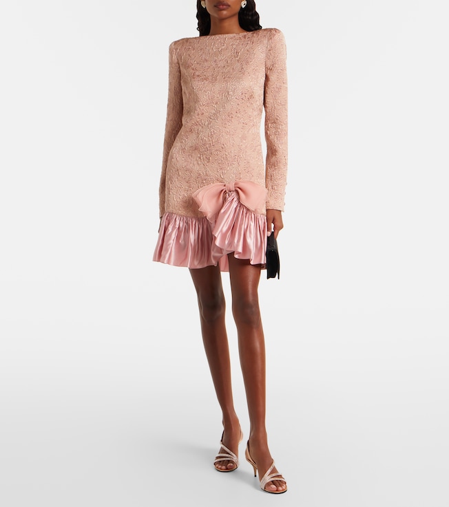 Valentino Wool and silk-blend matelassé minidress