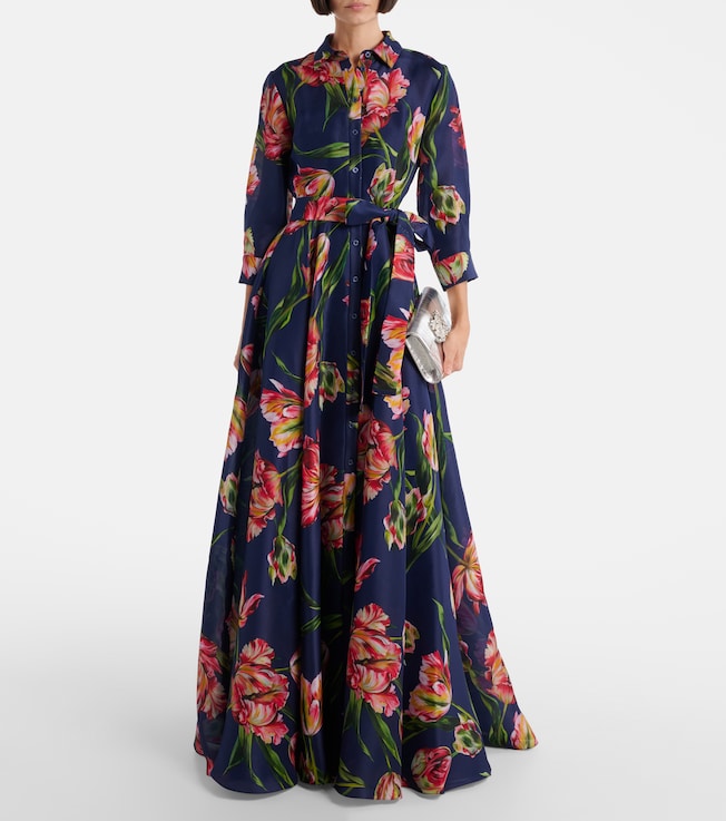 Carolina Herrera Floral gazar gown