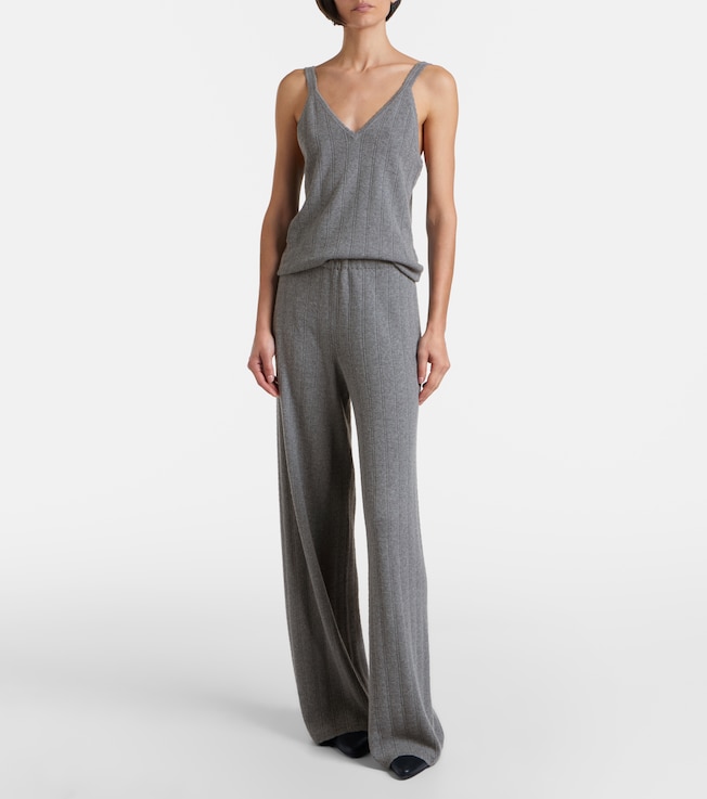 LISA YANG Shannen cotton and cashmere wide-leg pants