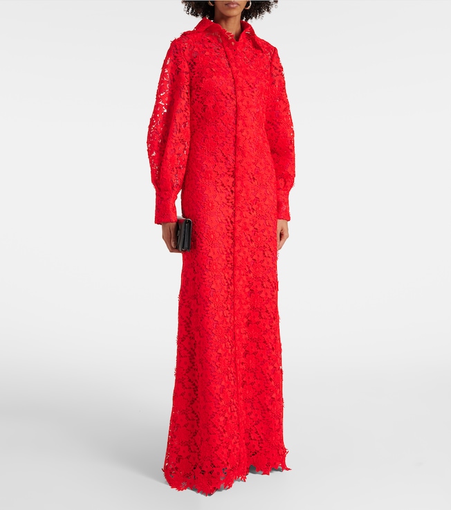 Safiyaa Salma lace belted shirt dress