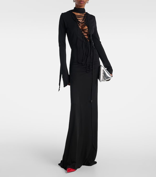 THE ATTICO Cutout crêpe maxi dress 