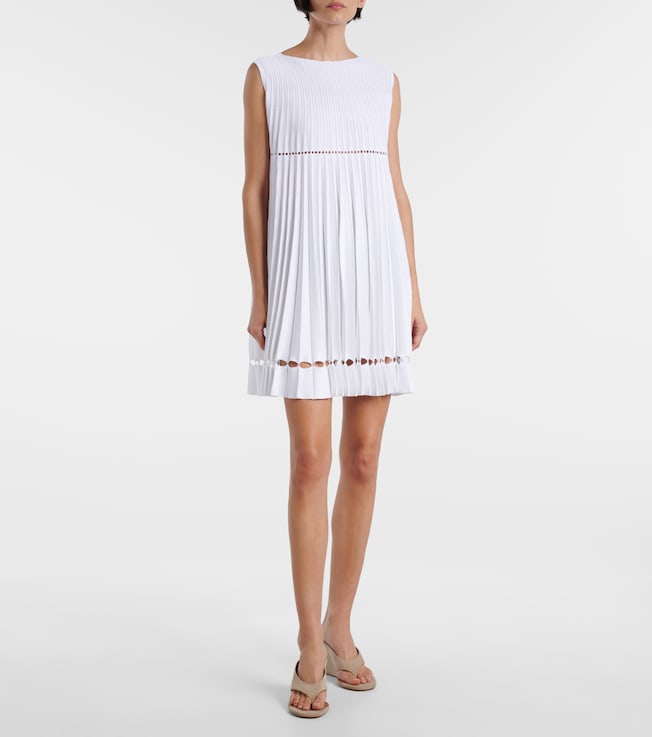 Alaïa Plissé pointelle minidress
