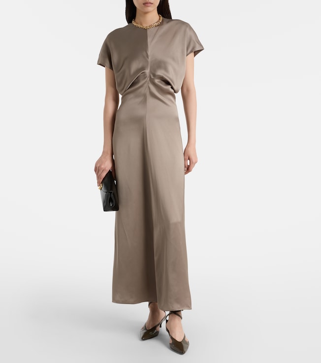 TOTEME Draped satin maxi dress