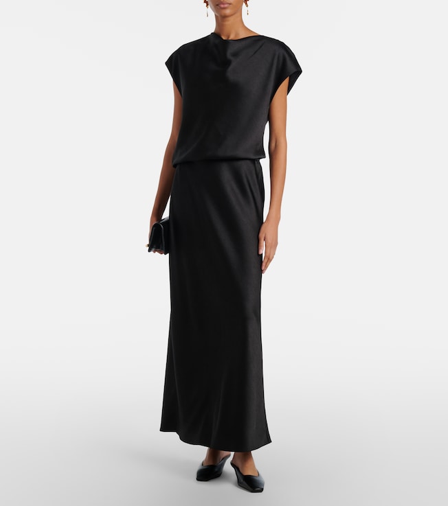 Vince Draped satin maxi dress