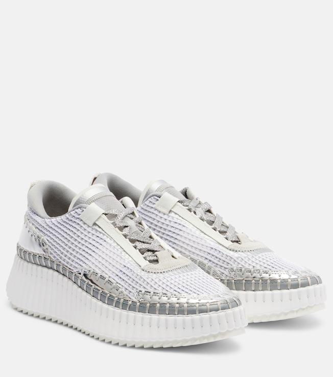 Chloé Nama metallic-effect platform sneakers