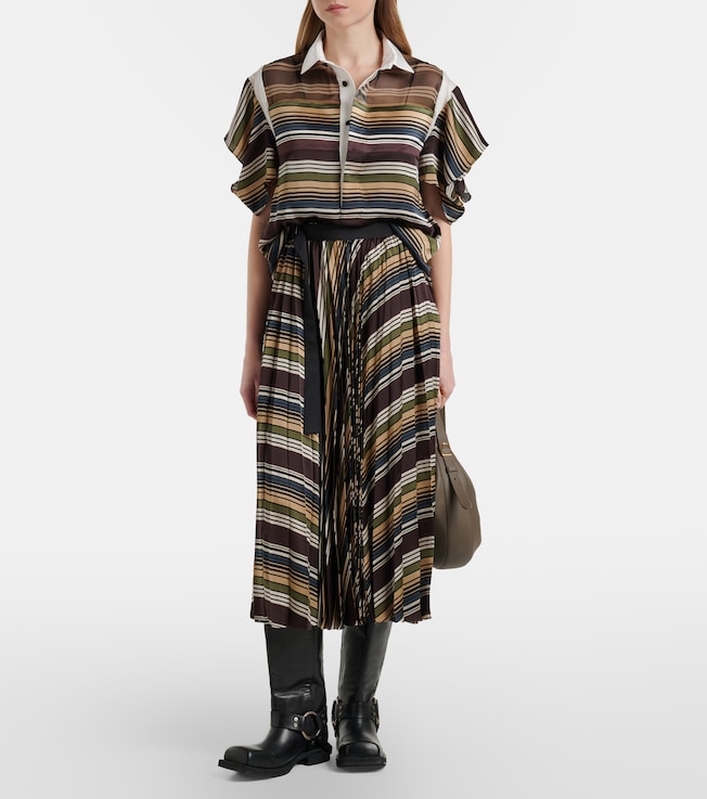 Sacai Striped midi skirt