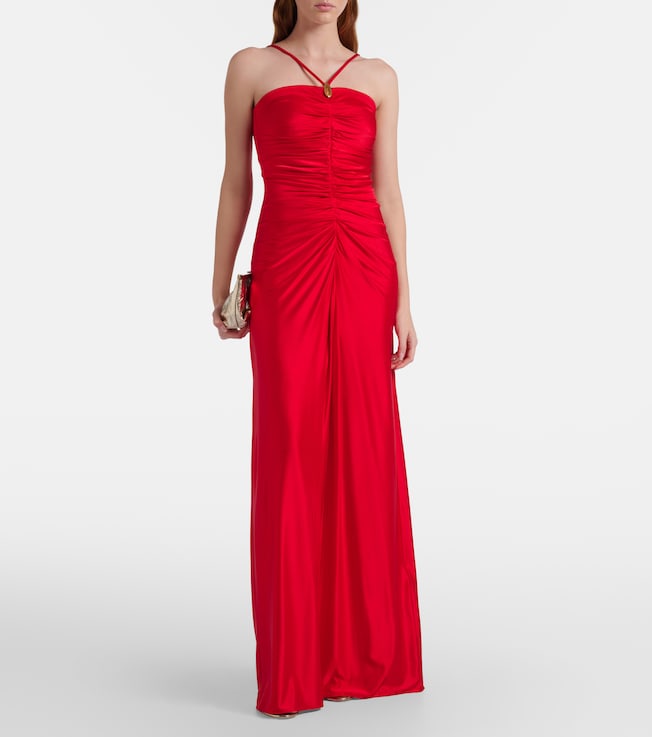 Max Mara Oggetti ruched halterneck bustier gown