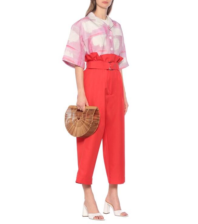 Plan C High-rise cropped straight pants