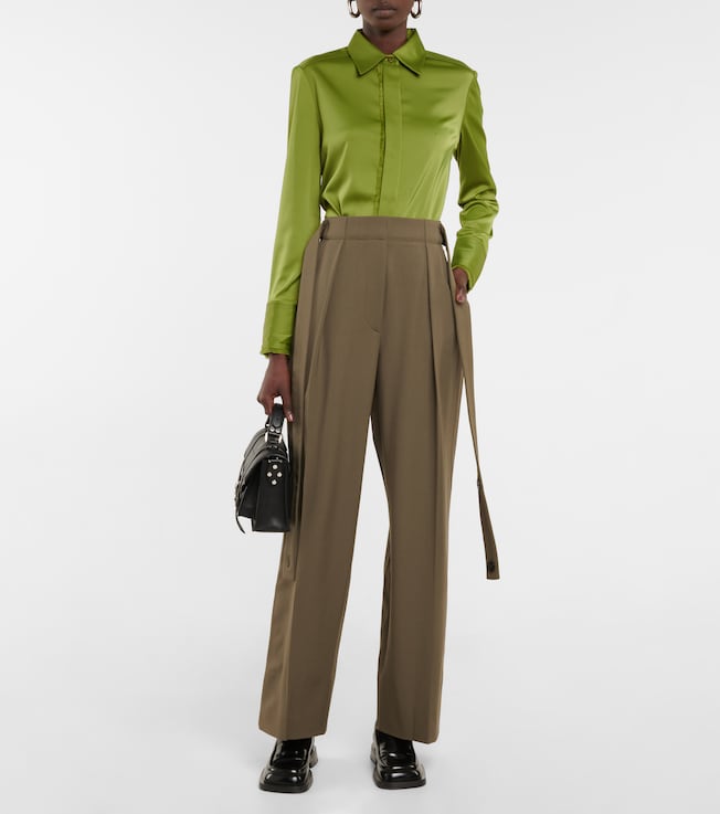Proenza Schouler Cutout high-rise wool-blend pants