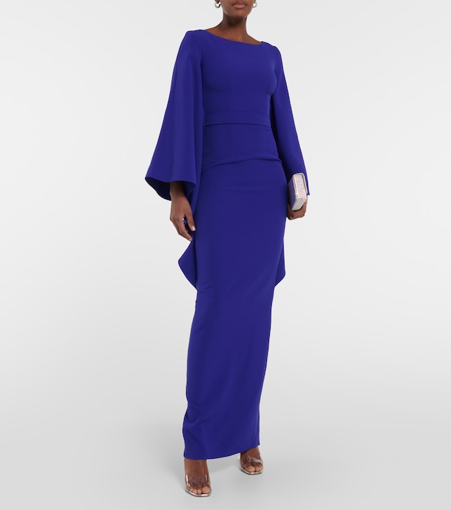 Safiyaa Boat N Flared belted maxi dress