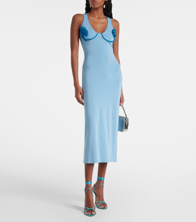 Nensi Dojaka Cosimina floral-appliqué midi dress