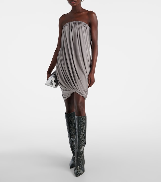 THE ATTICO Draped jersey minidress