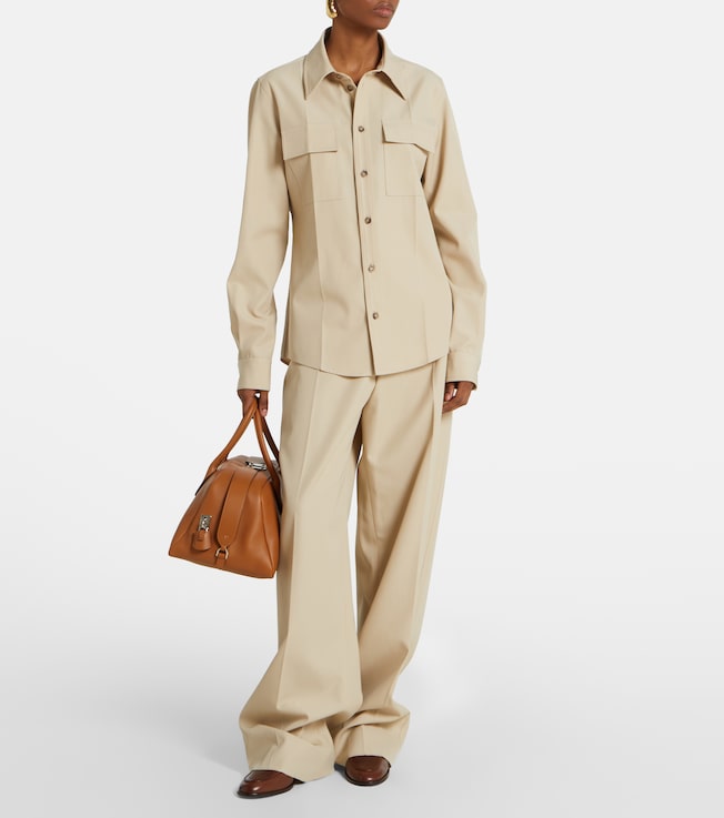 Tod's Wool and cotton wide-leg pants