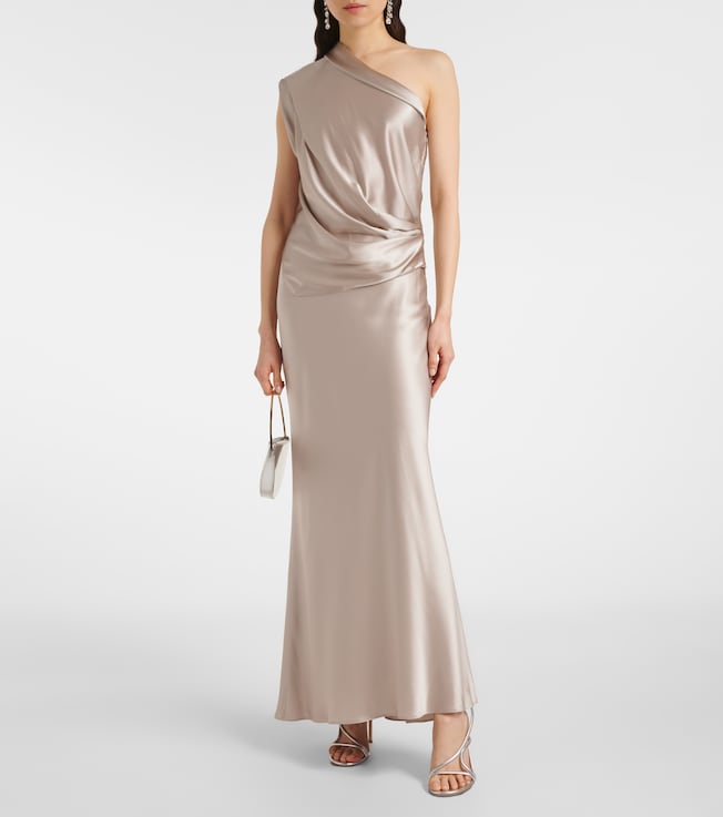 The Sei Asymmetric silk satin top