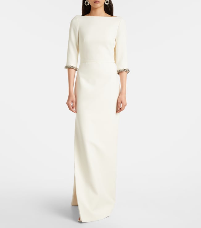 Safiyaa Bridal Amaris embellished crêpe gown