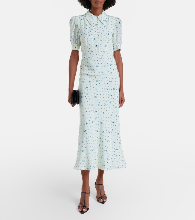 Alessandra Rich Floral silk midi dress