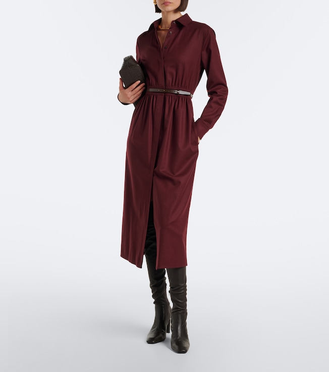 Max Mara Max Mara Belted wool-blend shirt dress