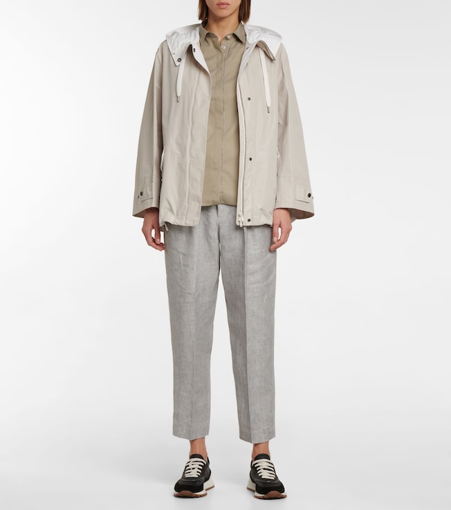 Brunello Cucinelli High-rise linen-blend pants