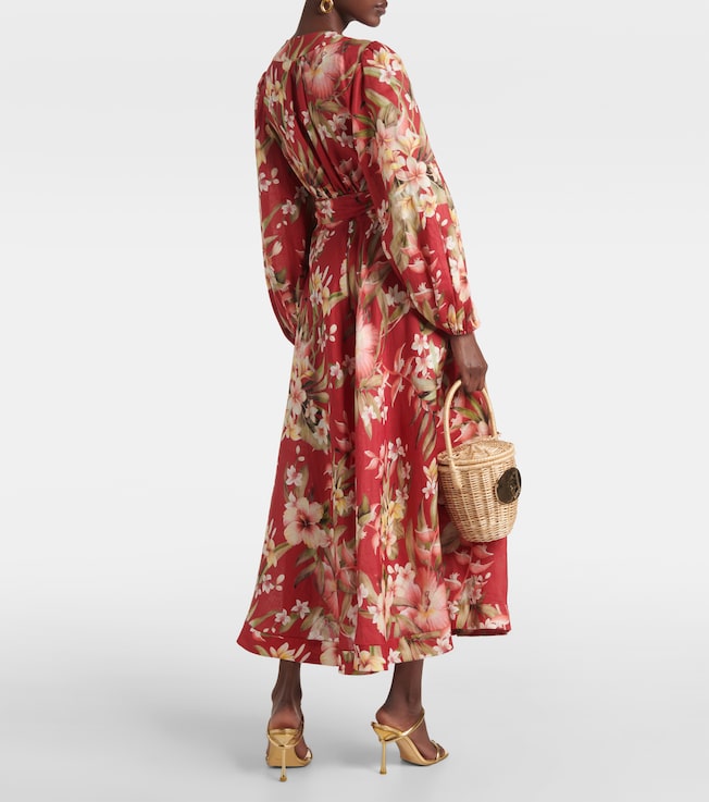 Zimmermann Zimmermann Lexi floral linen wrap dress