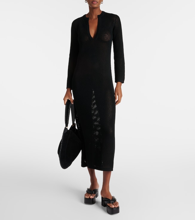 Nili Lotan Zera open-knit cotton maxi dress