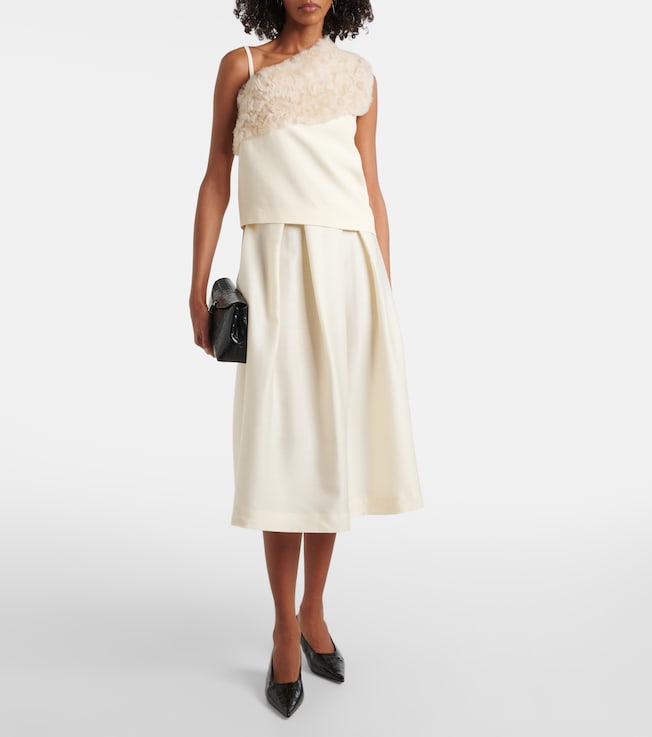 TOTEME Shearling-trimmed cady top