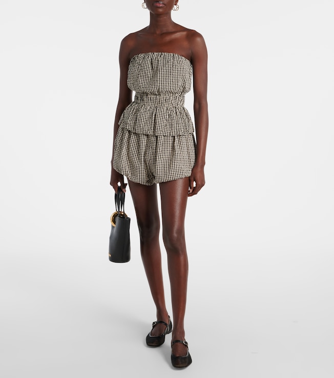 POSSE Aurelia gingham cotton shorts