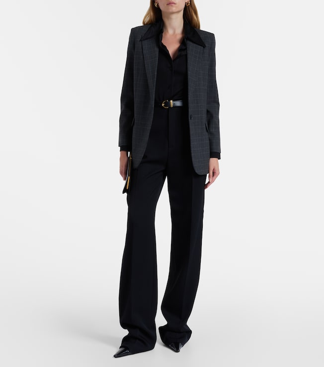 Nili Lotan Diane checked wool-blend blazer