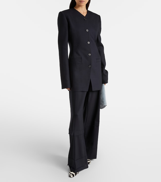 KHAITE Khaite Naran pinstripe wool-blend blazer