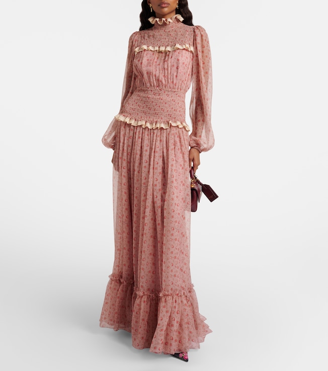 Dolce&Gabbana Floral silk and cotton chiffon gown