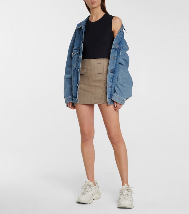 Vetements Checked wool miniskirt
