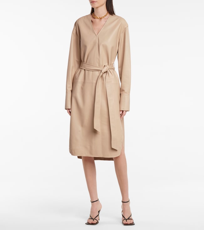 JOSEPH Dahlia leather midi dress