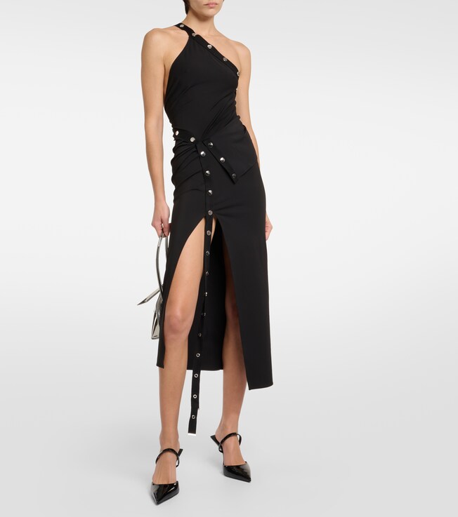 THE ATTICO Embellished jersey midi dress