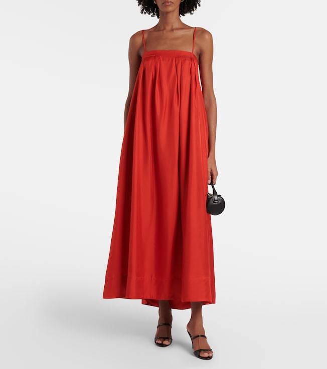 Asceno Heather silk twill maxi dress