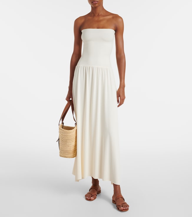 Eres Oda strapless crêpe jersey maxi dress