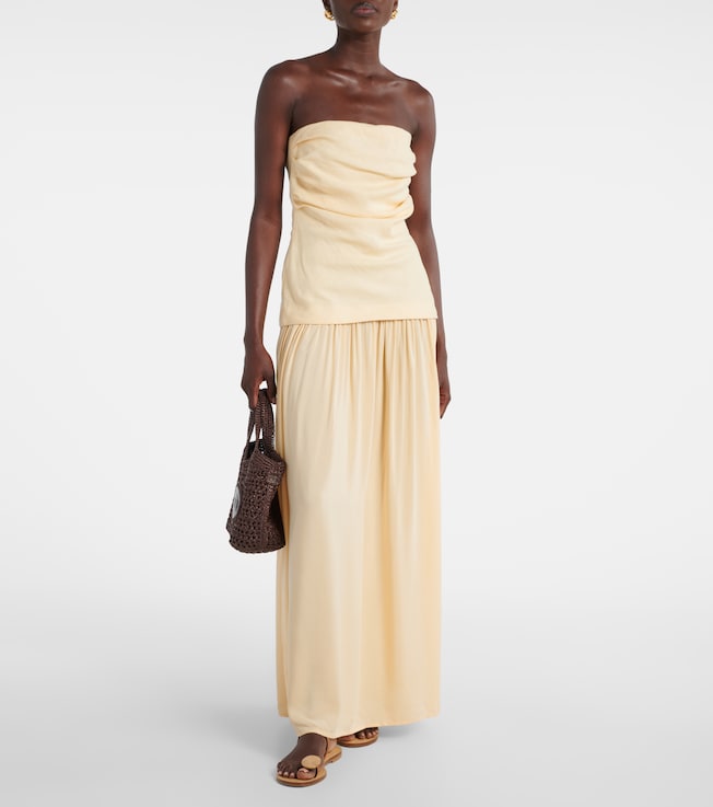 Faithfull Hedy strapless linen maxi dress