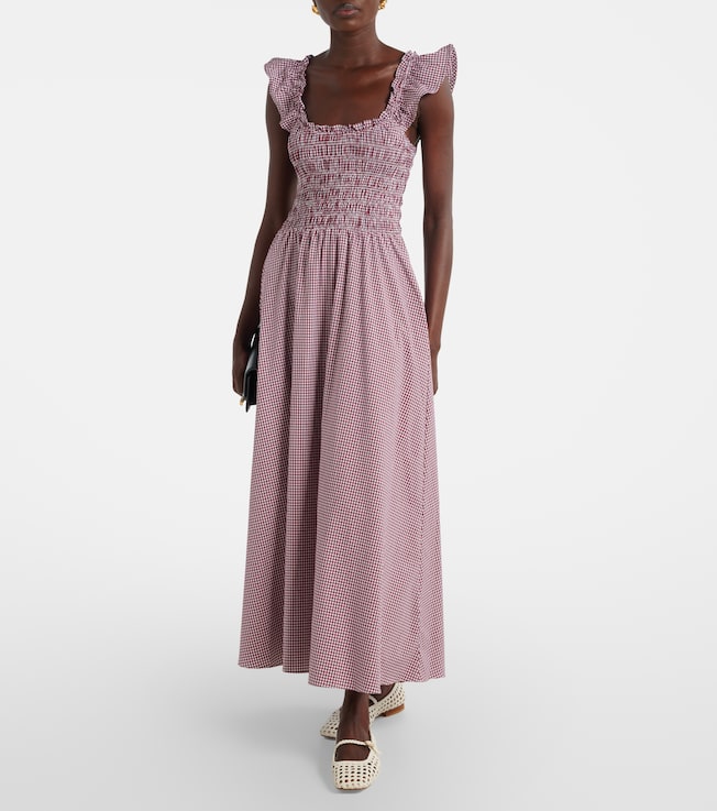 Faithfull Eudora shirred cotton-blend maxi dress