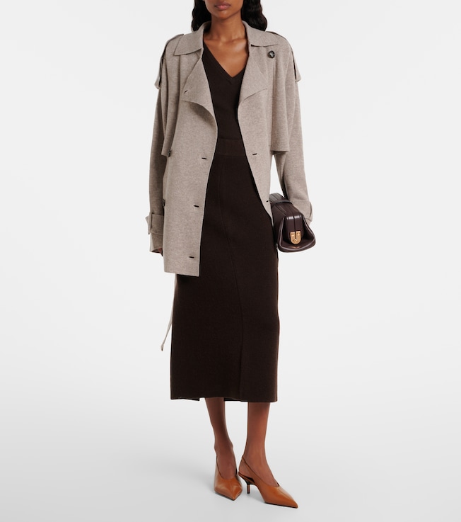 Jardin des Orangers Wool and cashmere pencil skirt