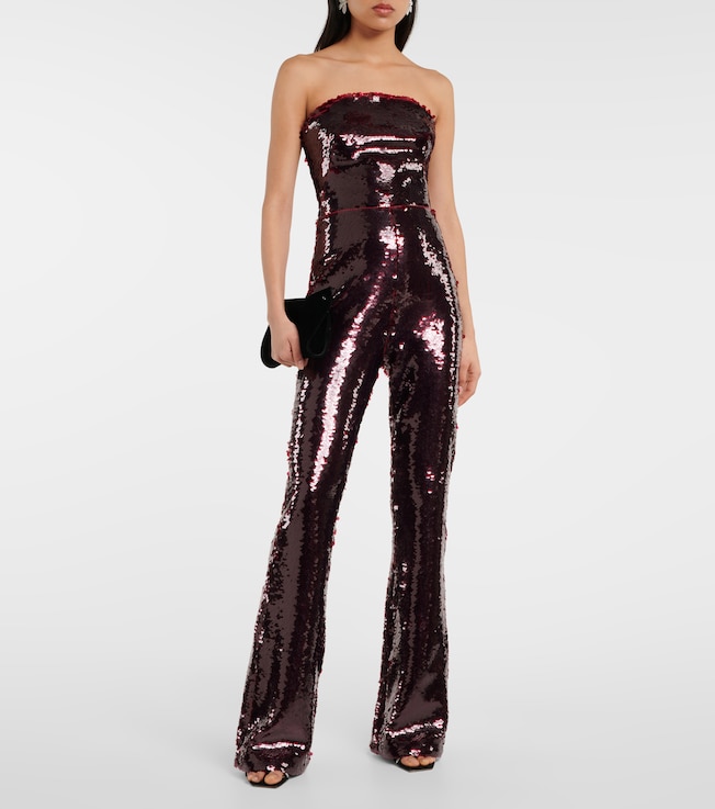 Safiyaa Myrine sequined strapless jumpsuit