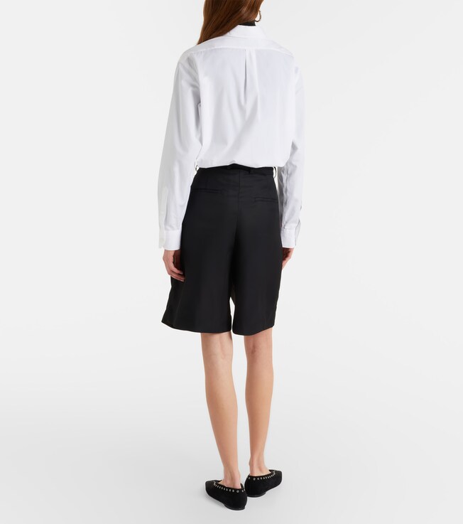 The Frankie Shop The Frankie Shop Marfa pleated twill Bermuda shorts