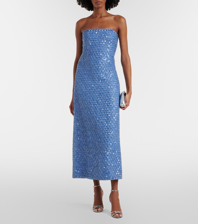 SIMKHAI Vanessa embellished bustier gown