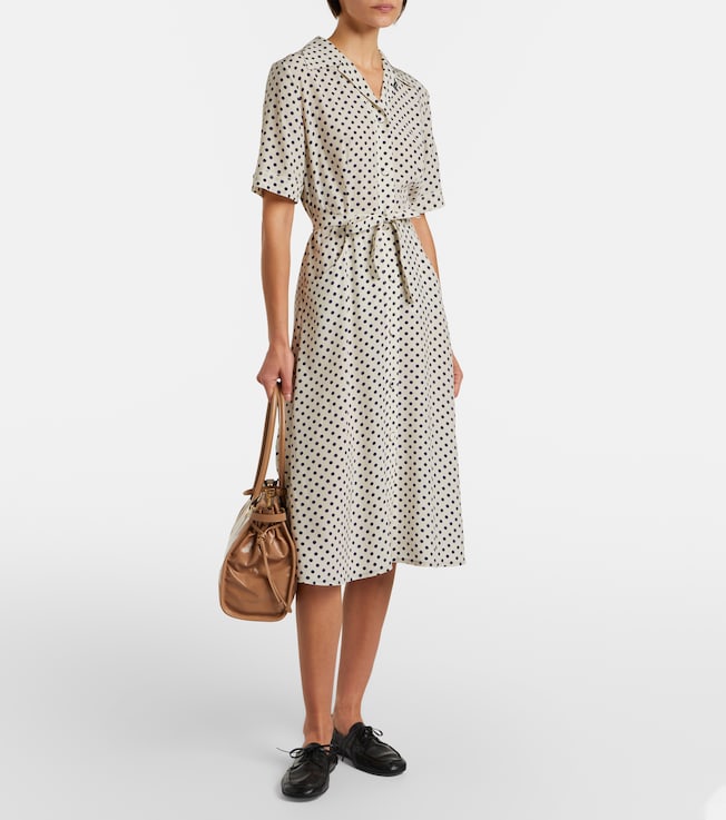 Prada Polka-dot silk shirt dress