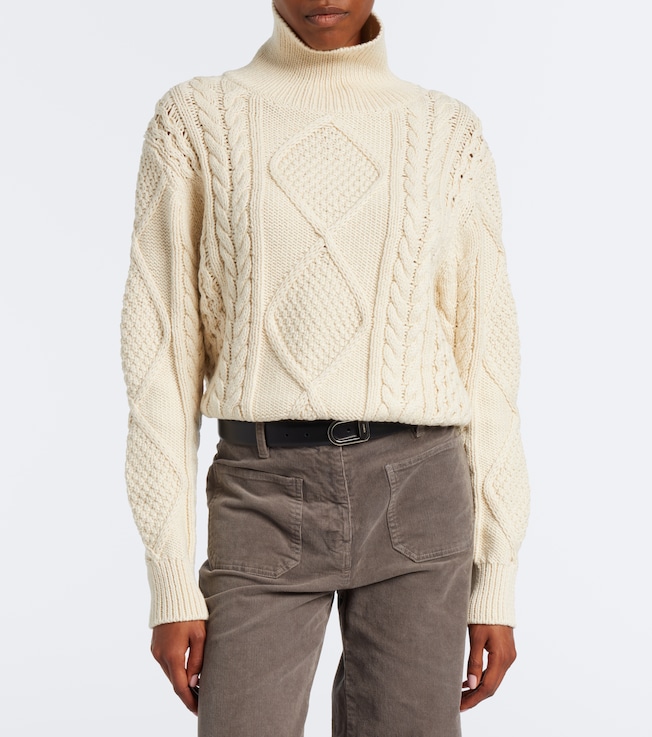 Nili Lotan Kimmy cable-knit cotton and cashmere sweater