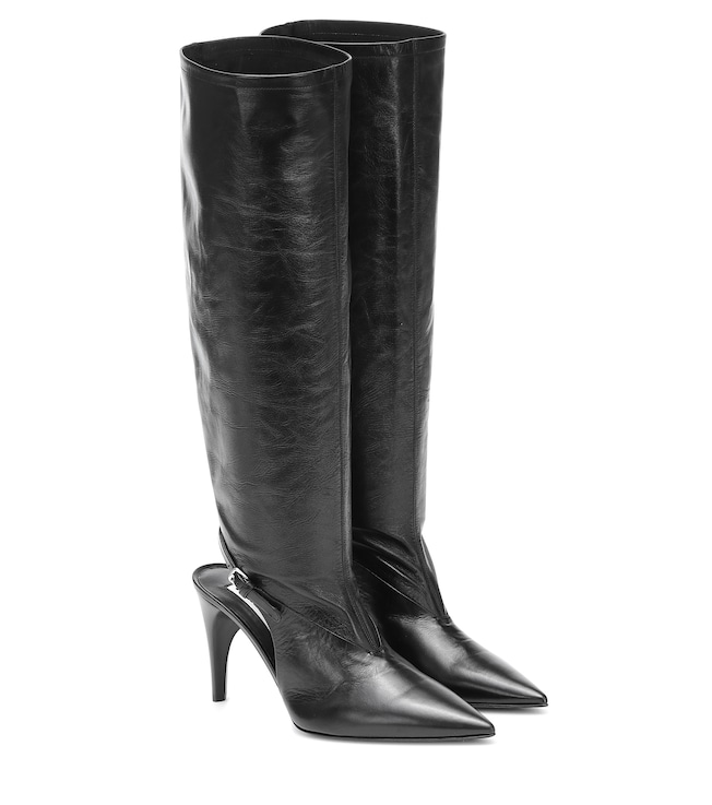 Jil Sander Cut-out knee-high leather boots