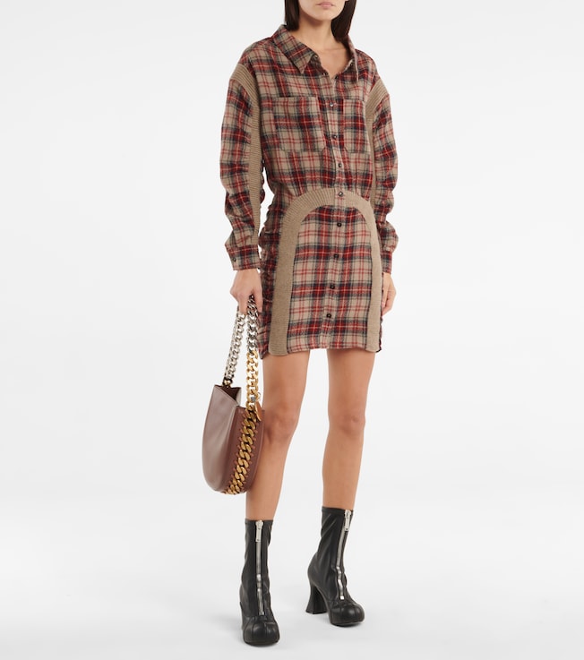 Stella McCartney Checked wool shirt minidress