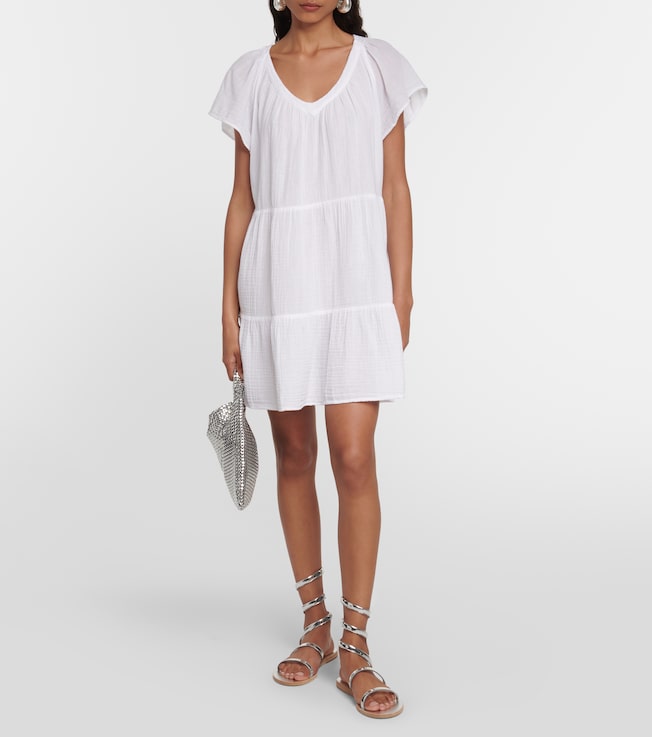 Velvet Eleanor cotton tiered minidress