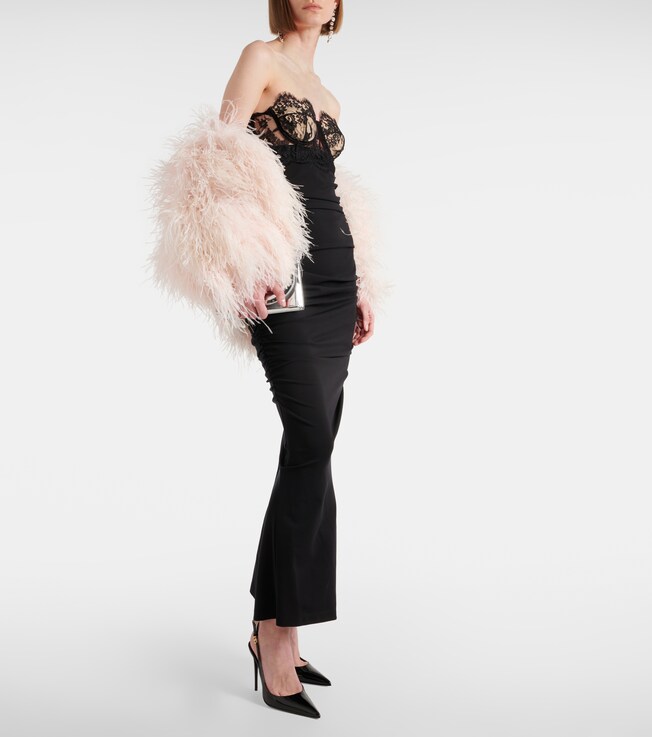 Dolce&Gabbana Lace-trimmed bustier gown