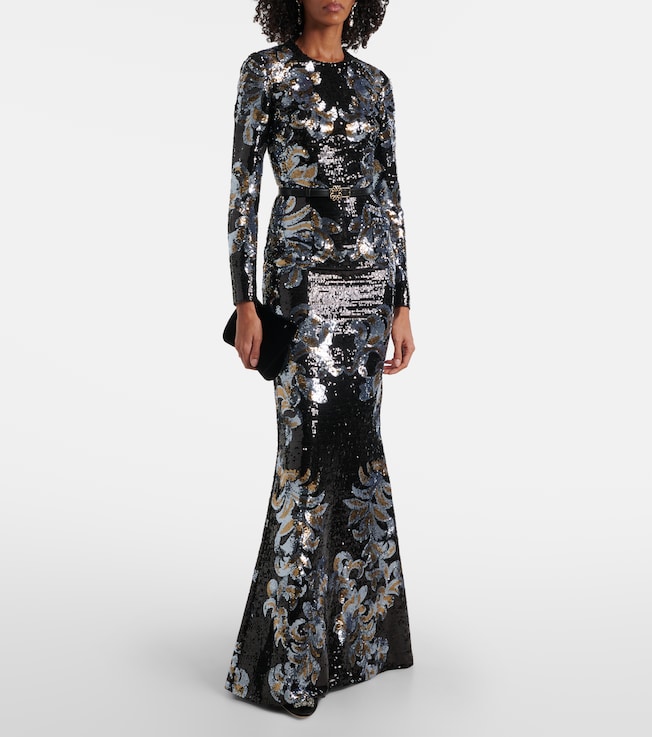 Elie Saab Printed sequined gown