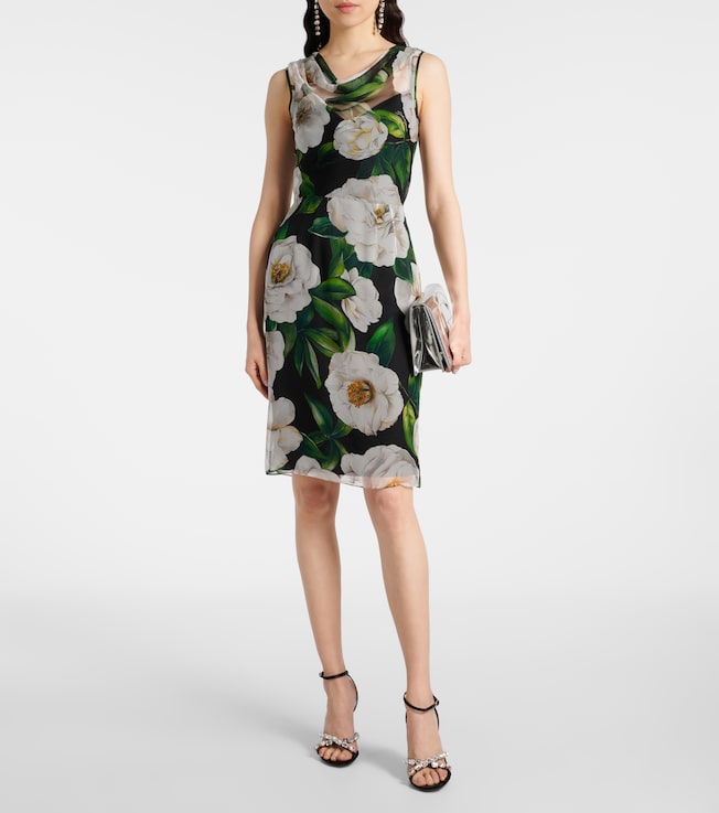 Dolce&Gabbana Floral silk chiffon cocktail dress