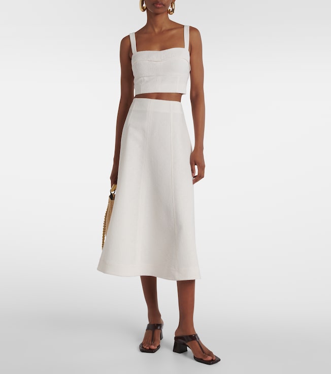 Veronica Beard Fellini floral jacquard midi skirt