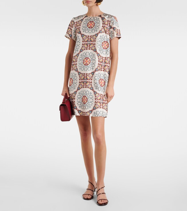 La DoubleJ Swing printed silk satin minidress
